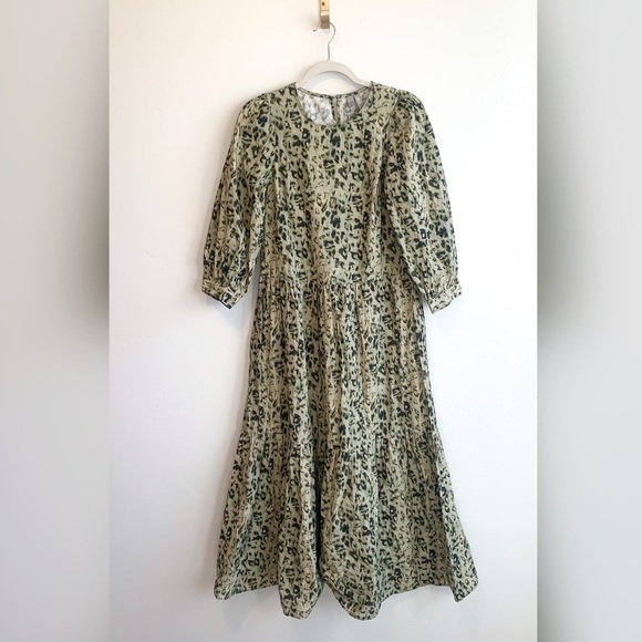 ASOS Dresses & Skirts - ASOS Green Leopard Long Sleeve Dress NWT